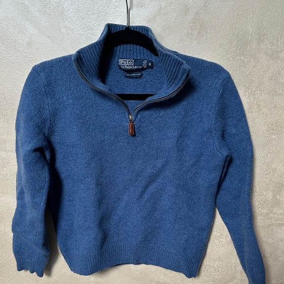 Vintage Polo by Ralph Lauren quarter zip 100% lambs wool size medium - Picture 1 of 9